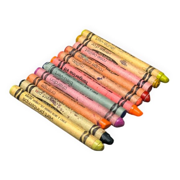 Vintage Crayola Crayons Lot of 11 Wax Crayons Binney & Smith Rare Colors - Picture 5 of 5